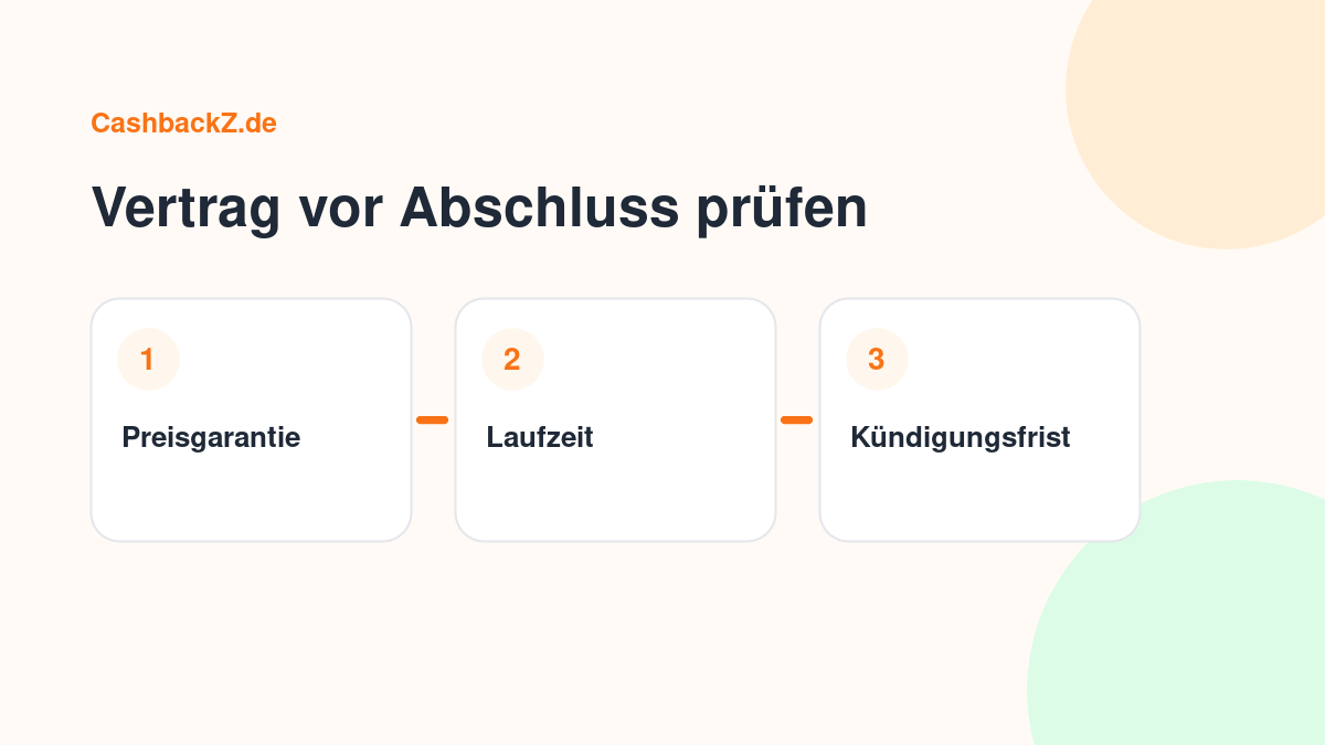 Vertrag vor Abschluss prüfen – CashbackZ Grafik