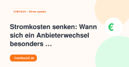 Stromkosten senken: Wann sich ein Anbieterwechsel besonders lohnt – CHECK24 – Strom sparen